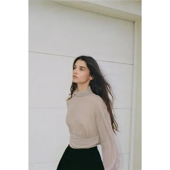 ZARA GEORGETTE BACK BODYSUIT - Picture 3 of 8